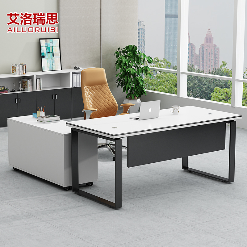 Office furniture boss table manager table simple modern large class single head table Guangzhou Finance desk chair