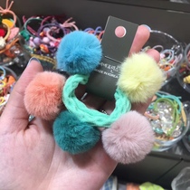 (Spot) South Korea bebe prince hair accessories explosive cute velvet colored hair ball Hairband rubber band