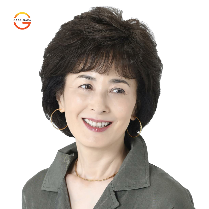 Middle-aged wig mommy short curly all-life hair skinhead grandma all-heads lady wig old man Changsha