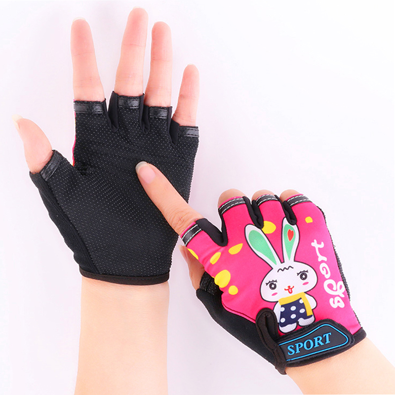 Kid Thin Gloves Breathable Children Baby Non-slip Riding Balance Car Bike Wheel Slip Cute Girl Single Bar Sunscreen Black