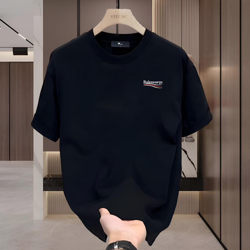 European Station Co-Branded Parisian Style 2025 Summer Unisex Short-Sleeve Crew Neck T-Shirt, Loose Fit, Balenciaga Co-Branded T-Shirt