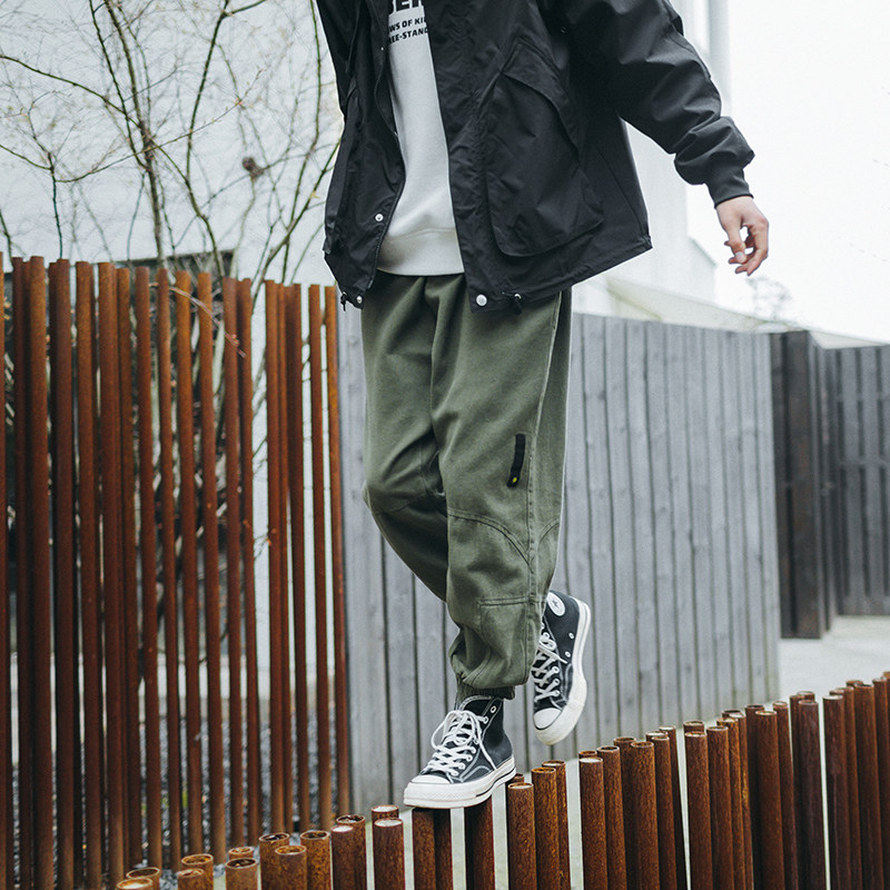 New Day Ensemble Retro Tooling Long Pants Male Brief Pure Color Trendy Solid 100 Hitch Pants Students Loose Bunches Pants