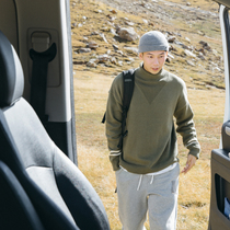 Lv Xiaohu Japanese Tide Brand Turtleneck Sweater Mens Loose 2021 New Autumn Winter Contrast Striped Knit Tide