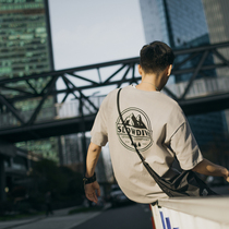 Lu Xiaohu Japanese mens film theme T-shirt mens summer Hong Kong style brand short sleeve cotton body shirt loose ins tide