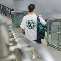 American tide Fun Glue Print Short Sleeve T-shirt Mens Street Loose Edition Summer New Pure Cotton Casual Half Sleeve Tee