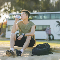 Lü Xiaohu Heavy Meal Fabric Sport Vest Mens Summer New Ins Tide Embroidery Kan Shoulder Casual Sleeveless T-shirt