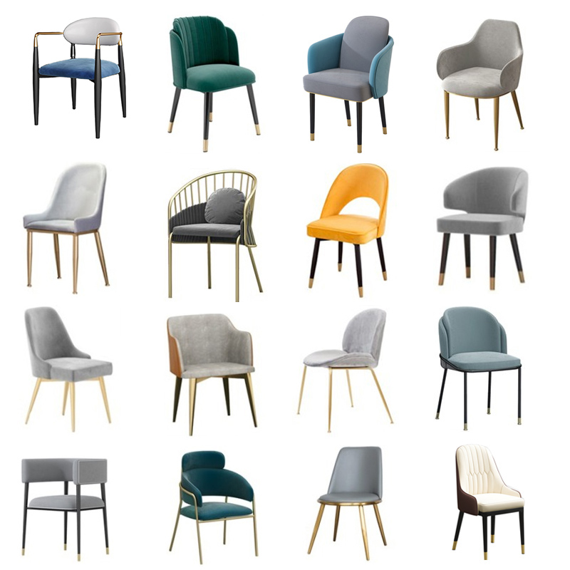 Nordic modern light luxury dining chair Beauty salon dining table chair Household stool Simple creative backrest Leisure negotiation chair