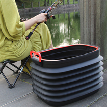 Car folding bucket car wash portable retractable bucket Car with multi-functional large travel brush car fishing tube