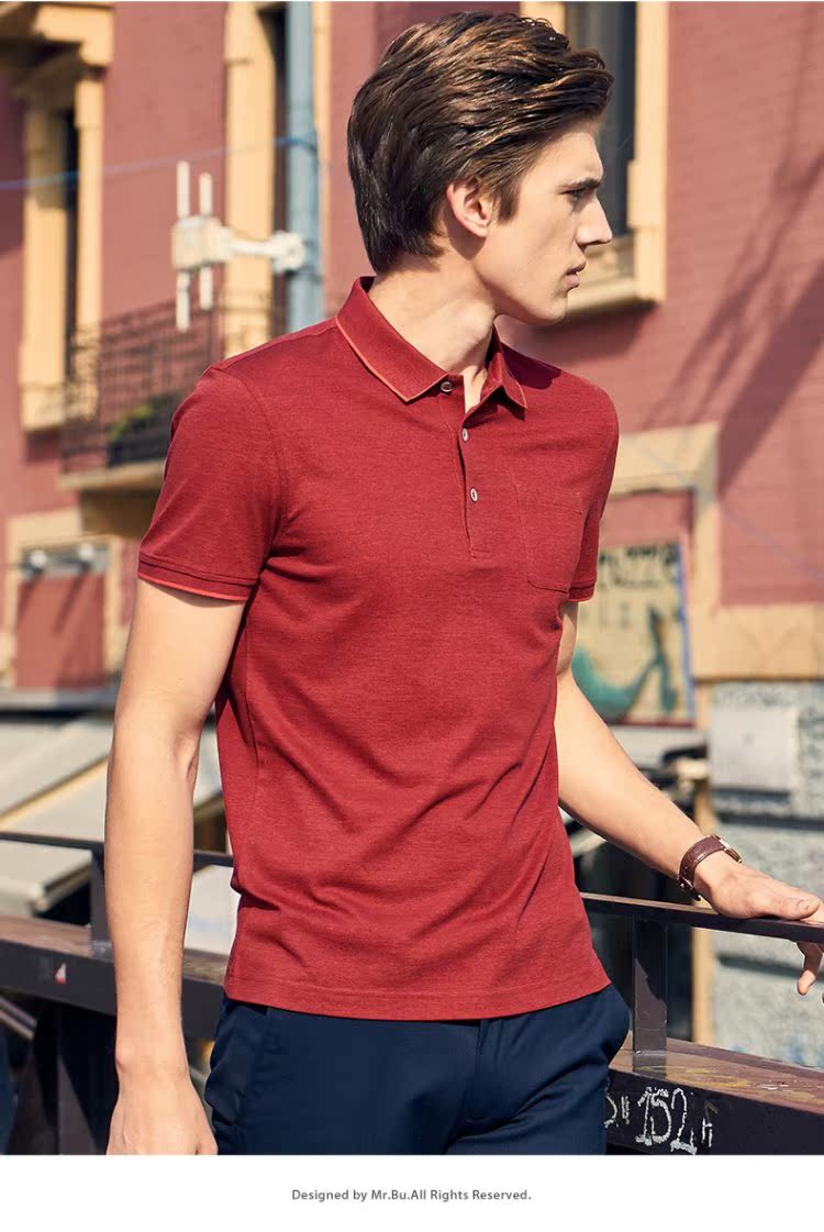 Mr. Cloth Short Tay T 2018 Mùa hè Mới kinh doanh khí chất sợi ve áo POLO Áo sơ mi nam tay ngắn áo polo trắng