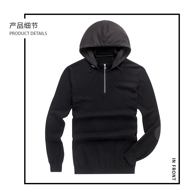 Áo sơ mi nam dài tay áo thun cardigan áo len nam có mũ Half Zip nam cardigan nam BT995 - Cặp đôi áo len áo len nam trung niên