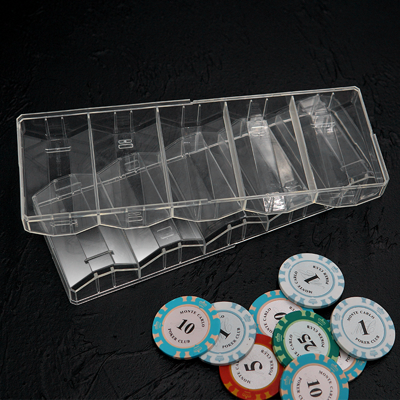 Texas Hold'em Mahjong chip tokens Transparent Acrylic rack with cover Chip plate Black Jack Chip box