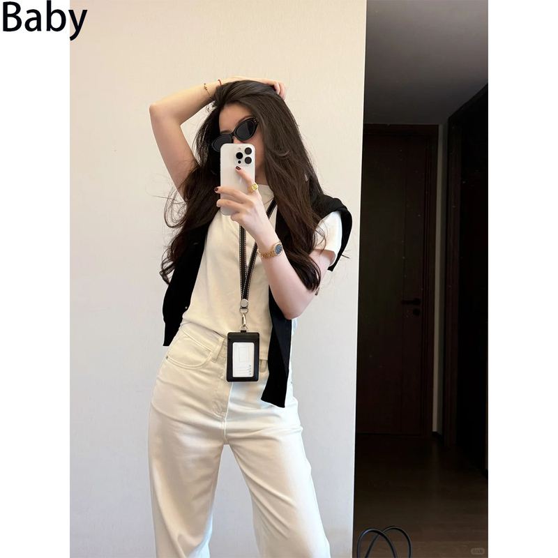 Super Soft White Jeans 2026 Spring/Summer New High-Waisted Loose Slimming Petite Wide-Leg Straight Floor-Length Pants Super Soft White Jeans 2026 Spring/Summer New High-Waisted Loose Slimming Petite Wide-Leg Straight Floor-Length Pants