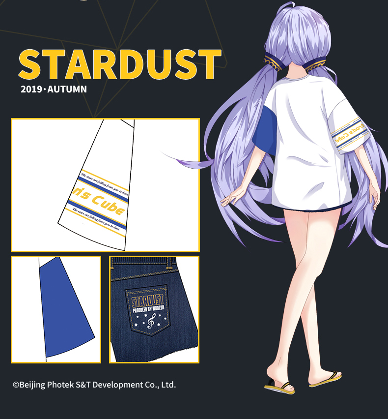 Trace Stardust Chính hãng Anime Thể thao ngoại vi Áo thun tay ngắn Thứ cấp Yuan Quần short denim Bộ trang phục - Carton / Hoạt hình liên quan hình dán bts