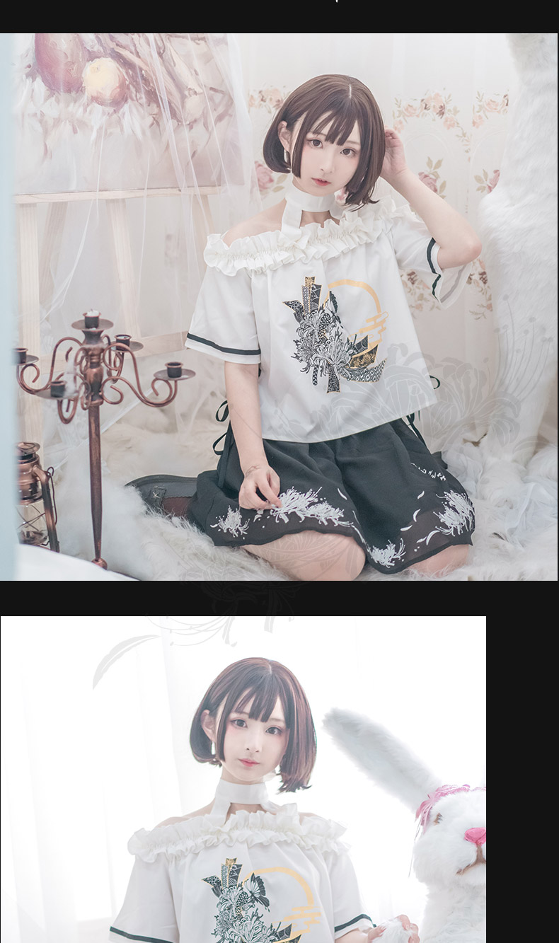 Phía bên kia của bộ đồ bạn gái hoa phù hợp với Manzhusha Hua Mandala Hua váy anime xung quanh váy ngắn một bên áo thun - Carton / Hoạt hình liên quan hình dán nổi