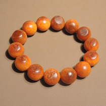 I was shocked by the dialect quality Hetian jade Xinjiang red Qin skin leaving skin and whole Qin seed material 16mm round bead bracelet h7