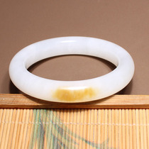 The dialect Hetian jade boutique wearable grade Xinjiang Qiemo sugar candy inner diameter 54mm boutique bracelet N has swept the screen