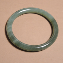 I lost a lot of money dialect quality Hetian jade Qinghai old pit material ice bottom blue lake water green card 59mm round bar bracelet h7