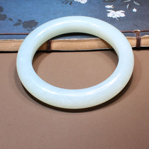 Big Action Dialect Brand Hetian Jade Boutique Qinghai Material White Jade Gentle and Delicate Inner Diameter 58mm Boutique Bracelet N