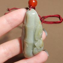 Big Clearance Dialect Hetian Jade Boutique Puts Giant Leak Yellow Qin Skin Green White Jade Seed Material Rising Rising Pendant Pendant R8