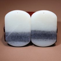 Rare dialect quality Hetian jade Xinjiang Yulong River blue and white seed material artistic conception first line sky brand pendant pendant O2