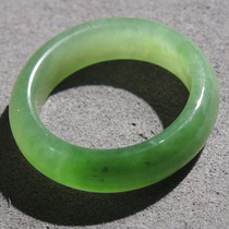 Too late there will be no dialect Hetian jade Russian old pit material delicate Zhengyang green jasper 18mm ring ring R6