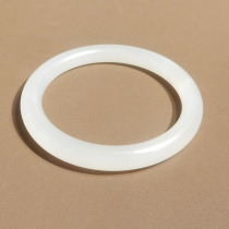 Shocking dialect quality Hetian jade Qinghai old pit material warm and delicate ice bottom high-fat white jade card 56mm bracelet h7