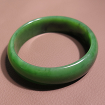 Stunned dialect Hetian jade boutique Russian old pit material spinach green jasper inner diameter 59mm formal bracelet X5