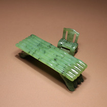 Stunned dialect Hetian jade boutique features Russian jasper kiwi material small table stool small ornaments N3
