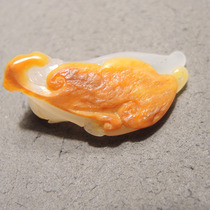 Browse the screen dialect Hetian jade boutique Xinjiang mature as crispy yellow Qinpi white jade seed material rich Jiatianxia pendant R1