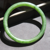 Shocking Dialect Hetian Jade Boutique Russian Laokeng Jasper Spicy Green Delicate Inner Diameter Card 59mm Bracelet R6