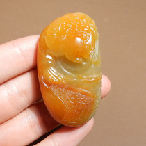 Crazy dialect Hetian jade Xinjiang red yellow oily and delicate white jade seed material Zhongkui ghost pendant pendant h7