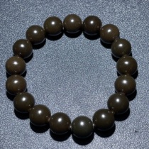 方言和田玉精品就新疆温润细腻且末巧克力糖色卡12卡14mm手串S9