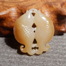 Explosive dialect quality Hetian jade from Xinjiang with oily and delicate sugar white jade fish pendant pendant h7