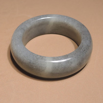 The biggest loss is Dialect Hetian Jade Xinjiang Characteristic First Line Ink Blue and White Jade Seed Material Card 38mm Flower and Bird Ring h7