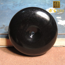 Dialect quality Xinjiang Hotan jade dark as ink ink jade seed material safe buckle pendant pendant huge loss feedback h2