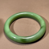 High-quality rare dialect Hetian jade collection grade Erbiyang green delicate nearly structureless inner diameter 59MM bracelet S9