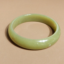 High-quality dialect Hetian jade wearable grade Xinjiang fine oily and green-yellow material inner diameter 59mm formal bracelet X6