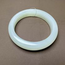 Hi Fantian Dialect Hetian Jade Rare Huge Leak Xinjiang Delicate and Finished Blue Tone Round Bar Bracelet S