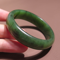 Hetian jade special grade Russian delicate and oily spinach green jasper inner diameter 53mm bracelet X5