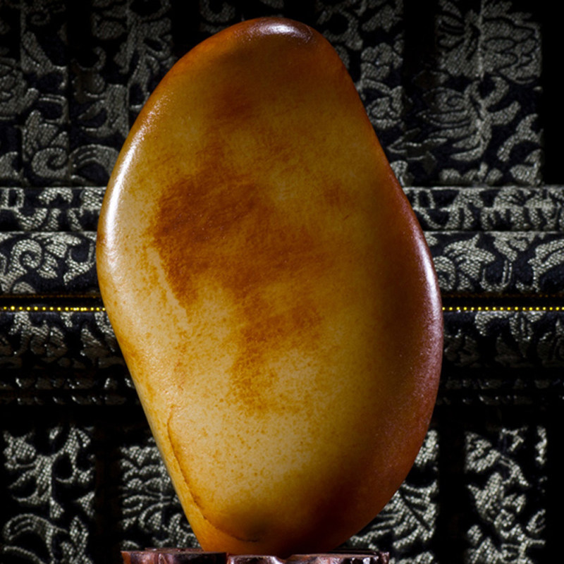 Dialect first-hand Hetian jade original brand Xinjiang Yulong River rare and famous jade gold and silver original stone large ornament F