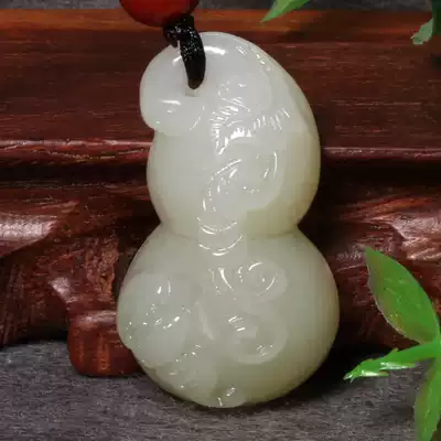 Dialect and Tian Jade special offer only 120 yuan Qinghai Qingbai Jade characteristic Fu Shou Ruyi gourd pendant pendant h