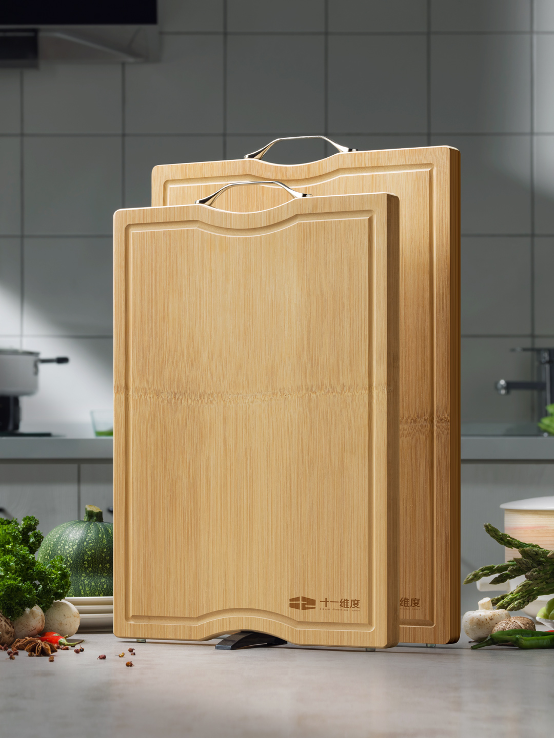 Cutting board Solid wood cutting board Household kitchen rectangular whole bamboo and noodle rolling board Chopping board Knife board Small fruit cutting board