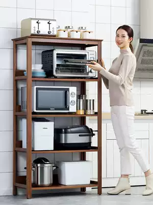 Kitchen shelf floor multi-layer storage shelf microwave oven shelf household multi-function room pot oven storage cabinet