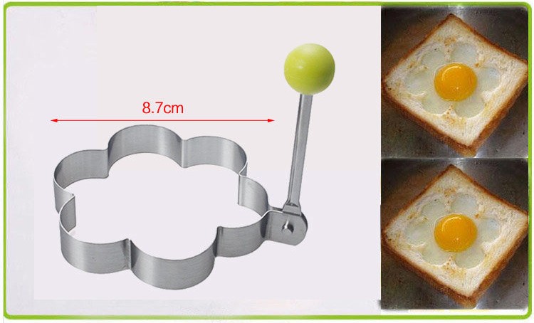 Máy xay trứng bằng thép không gỉ năm món hấp trứng kiểu mẫu yêu trứng hình trái tim nhà bếp hình trái tim chiên trứng - Tự làm khuôn nướng khay làm bánh