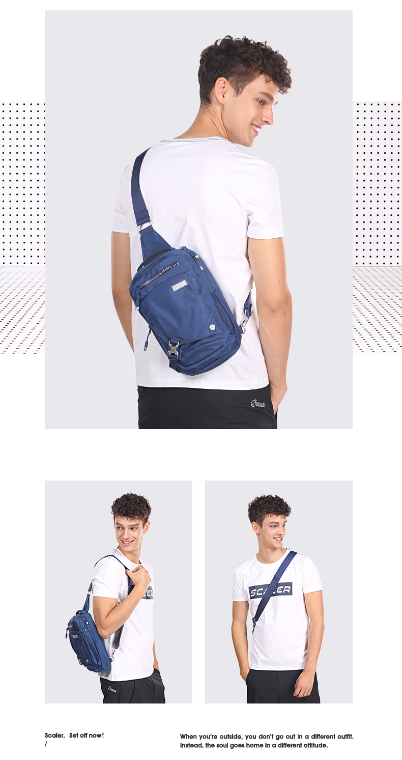 Sikai Le SCALER Túi ngực Freeman túi xách nam kinh doanh Túi Messenger đeo vai giản dị đi du lịch ba lô nhỏ balo adidas