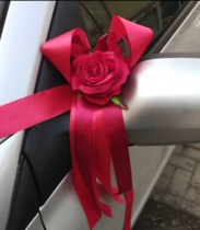 Wedding car decoration Wedding fleet flower reversing mirror door handle decoration Decorative ribbon bow streamer secondary car decoration