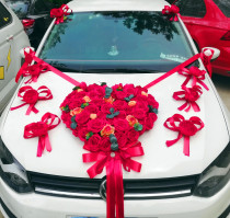 Wedding car decoration set Wedding car front flower main and deputy wedding car pull flower Mori creative suction cup wedding wedding float
