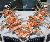 Wedding car decoration main front flower full set of pull flowers suction cup simulation flower high-end big V wedding fleet atmospheric auxiliary car