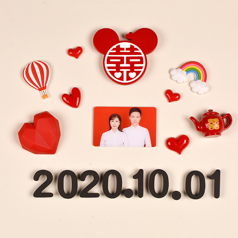 Wedding joy word registration photo refrigerator paste diy custom photo wedding tile custom creative three-dimensional wedding room decoration