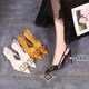 8.5cm light luxury trend 2022 new one-word buckle belt stiletto metal buckle pointed toe back empty high-heeled sandals for women